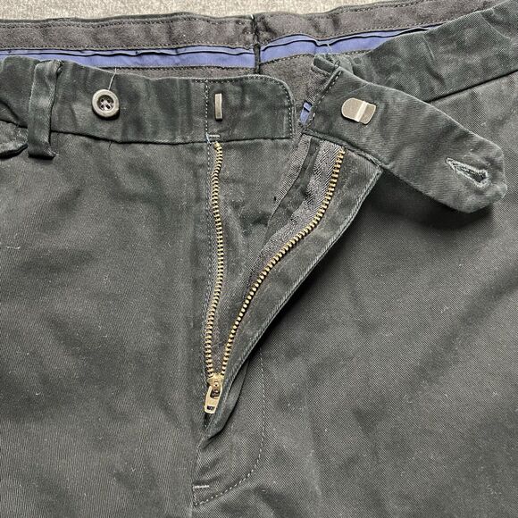 Polo Ralph Lauren Pants Men 35x32 (Actual 34x30.5) Black Flat Front Pony Cotton - Picture 6 of 11